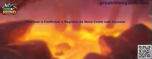 Finalizar e Confirmar o Registro da Nova Conta com Sucesso